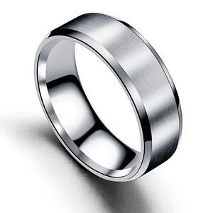 Titanium Steel Frosted Wedding Ring Stainless Steel Men's Ring 10 NIP
